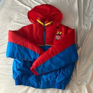 Competitors view bomber jacket